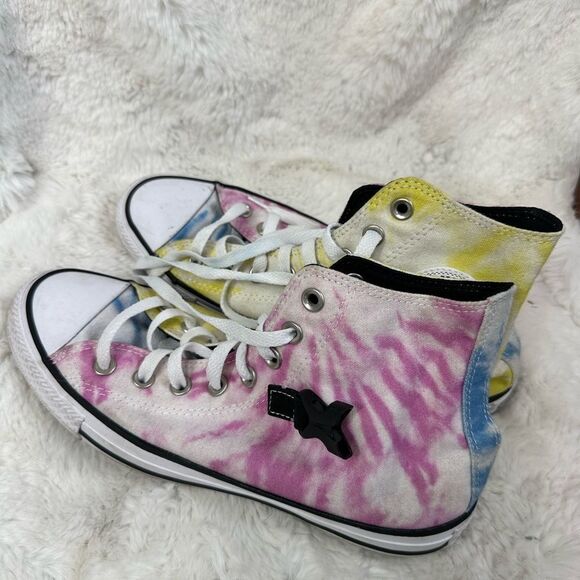 Converse Chuck Taylor High Top Sneakers Shoes Rainbow Tie Dye Size 8.5 - Picture 6 of 12